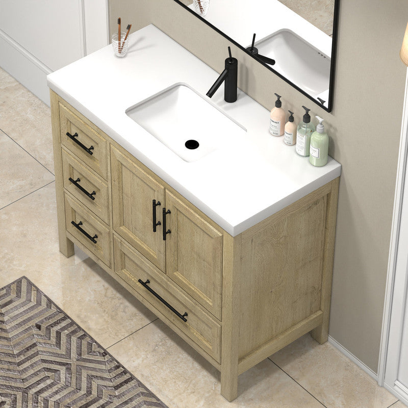 VIV 42" Freestanding Bathroom Vanity with Acrylic Sink Top