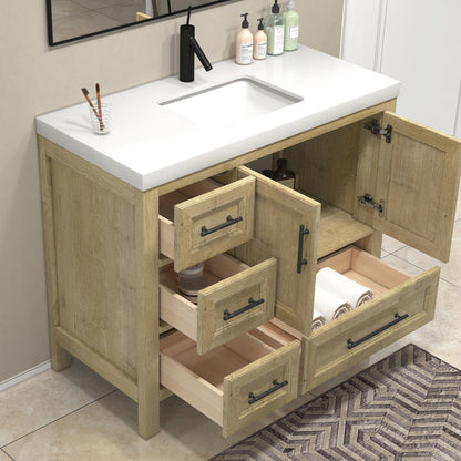 VIV 42" Freestanding Bathroom Vanity with Acrylic Sink Top