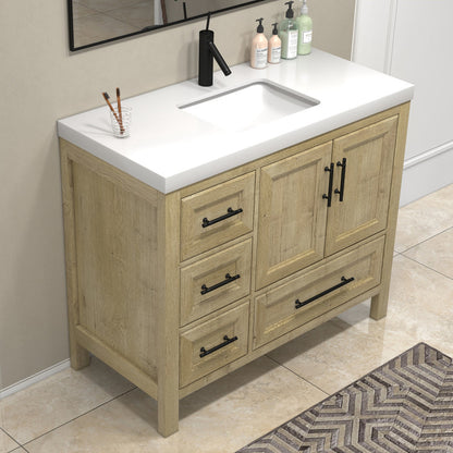 VIV 42" Freestanding Bathroom Vanity with Acrylic Sink Top