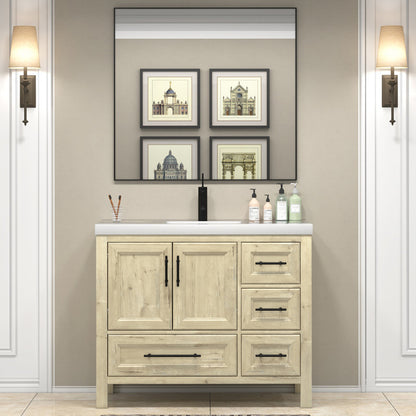 VIV 42" Freestanding Bathroom Vanity with Acrylic Sink Top