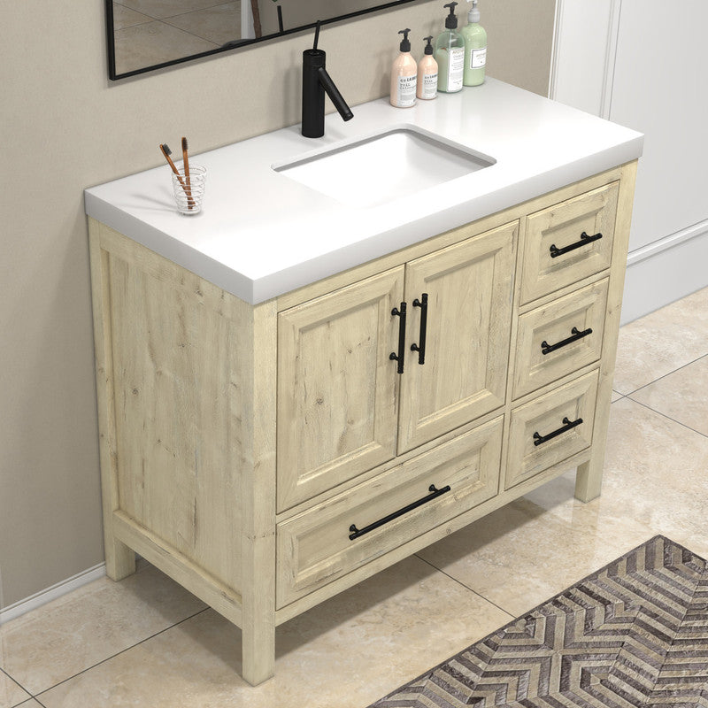 VIV 42" Freestanding Bathroom Vanity with Acrylic Sink Top