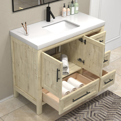 VIV 42" Freestanding Bathroom Vanity with Acrylic Sink Top