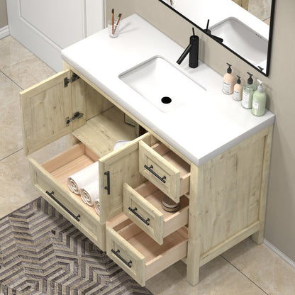 VIV 42" Freestanding Bathroom Vanity with Acrylic Sink Top