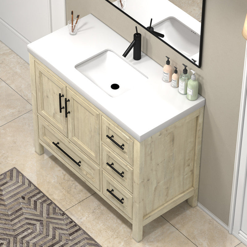 VIV 42" Freestanding Bathroom Vanity with Acrylic Sink Top