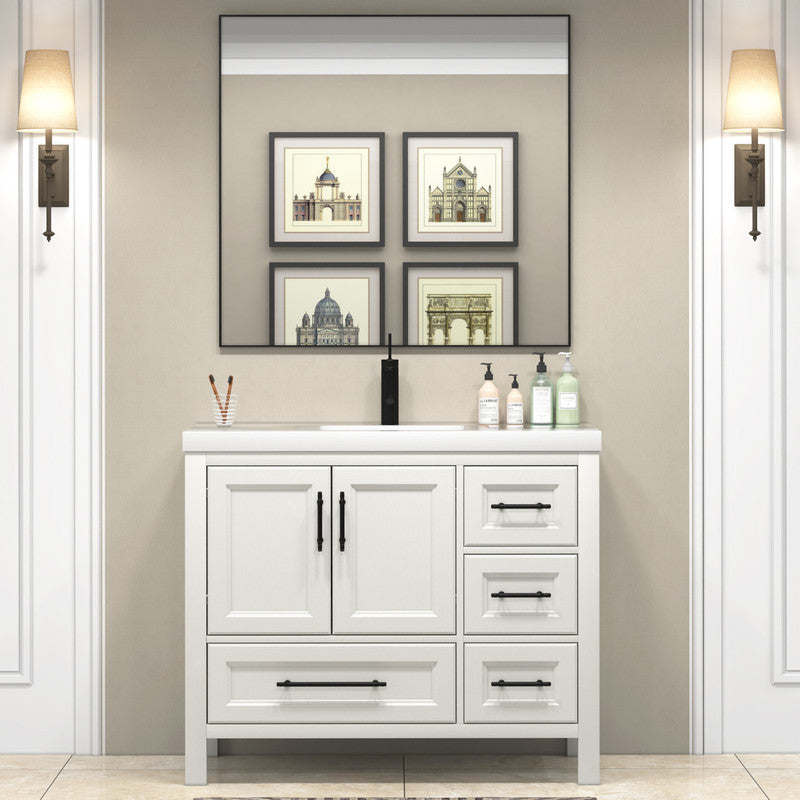 VIV 42" Freestanding Bathroom Vanity with Acrylic Sink Top