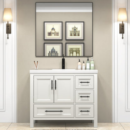 VIV 42" Freestanding Bathroom Vanity with Acrylic Sink Top