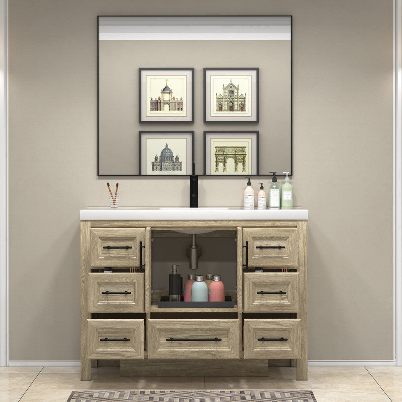 VIV 48" Freestanding Bathroom Vanity with Acrylic Sink Top