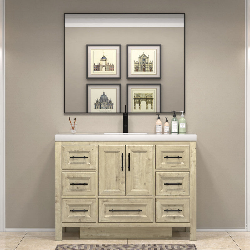 VIV 48" Freestanding Bathroom Vanity with Acrylic Sink Top