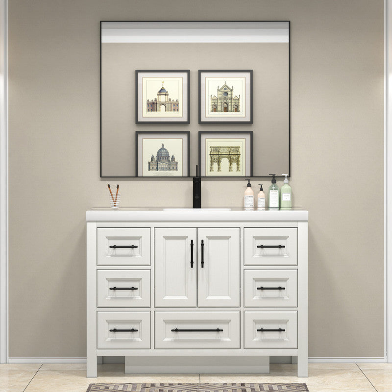 VIV 48" Freestanding Bathroom Vanity with Acrylic Sink Top