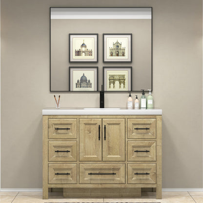 VIV 48" Freestanding Bathroom Vanity with Acrylic Sink Top