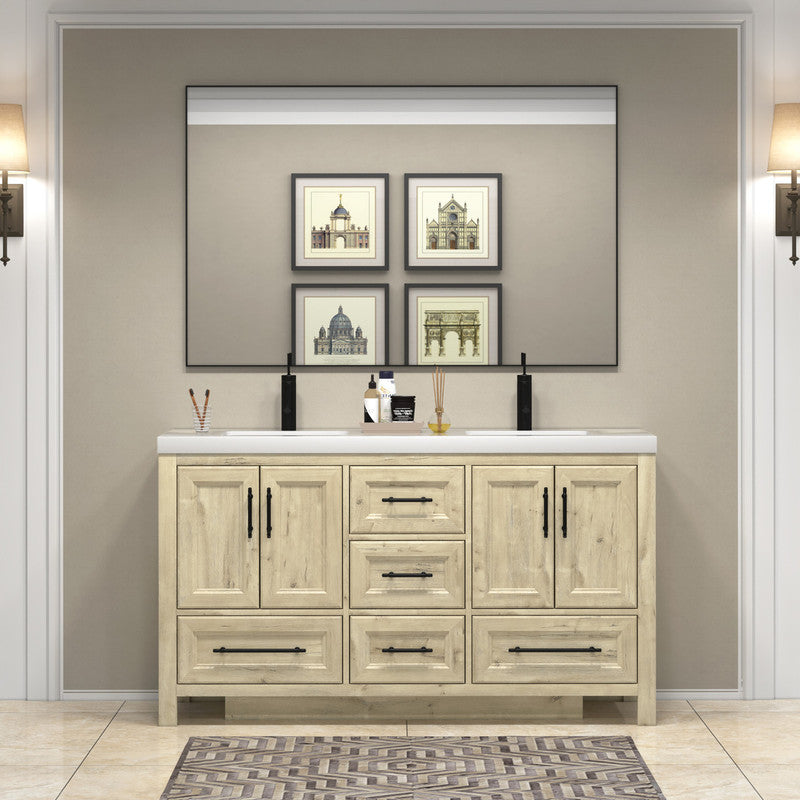 VIV 60" Freestanding Bathroom Vanity with Acrylic Sink Top