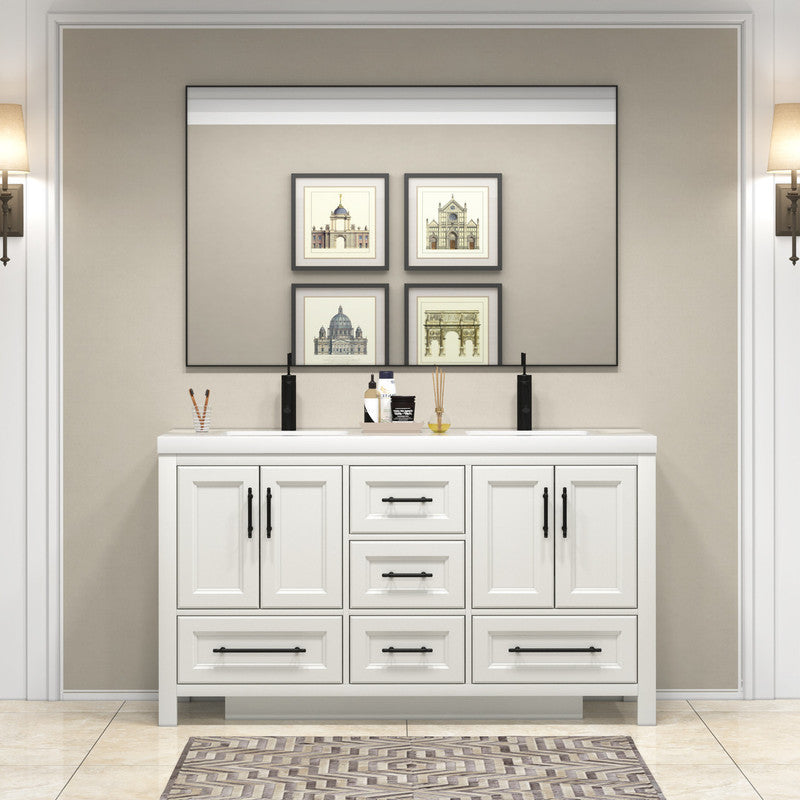 VIV 60" Freestanding Bathroom Vanity with Acrylic Sink Top