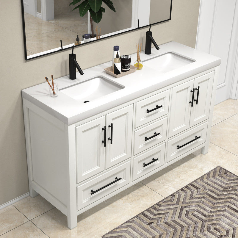 VIV 60" Freestanding Bathroom Vanity with Acrylic Sink Top