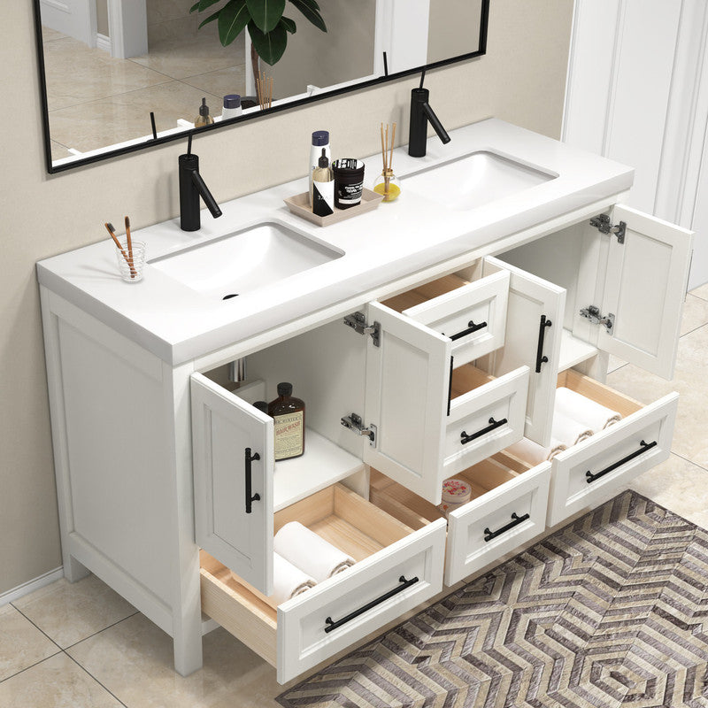 VIV 60" Freestanding Bathroom Vanity with Acrylic Sink Top