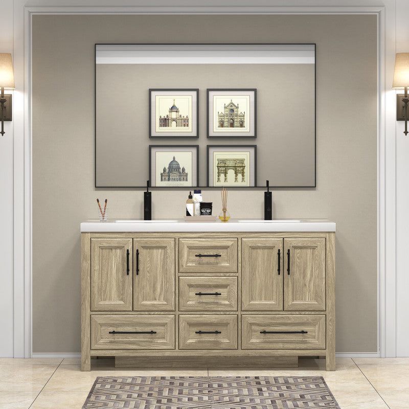 VIV 60" Freestanding Bathroom Vanity with Acrylic Sink Top