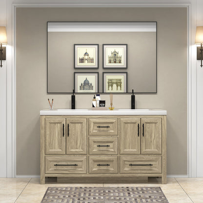 VIV 60" Freestanding Bathroom Vanity with Acrylic Sink Top