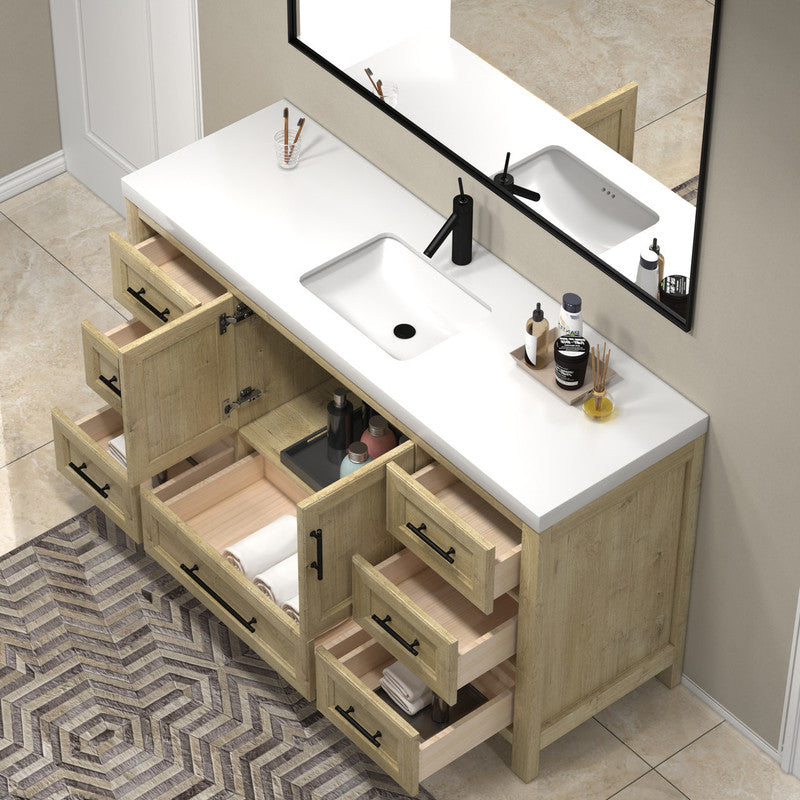 VIV 60" Freestanding Bathroom Vanity with Acrylic Sink Top