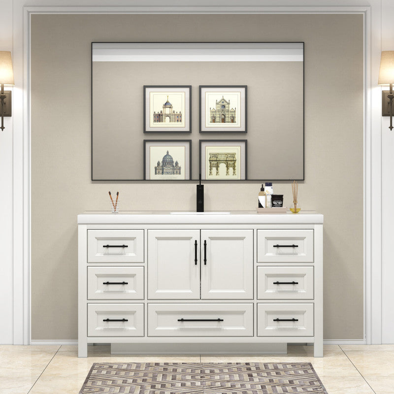 VIV 60" Freestanding Bathroom Vanity with Acrylic Sink Top