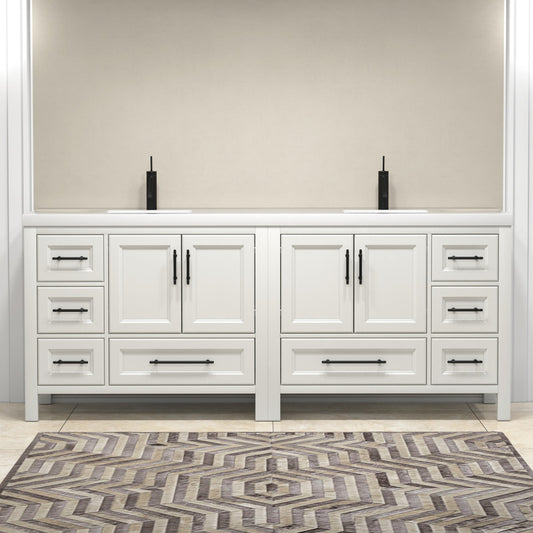 VIV 84" Freestanding Bathroom Vanity with Reinforced Acrylic Integrated Sink Top