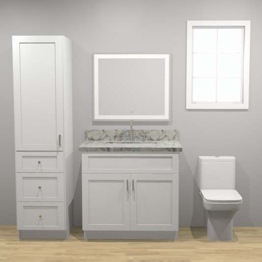 White Shaker 36" Freestanding Vanity