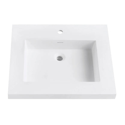 VersaStone Matte White Acrylic Solid Surface Integrated Vanity Top