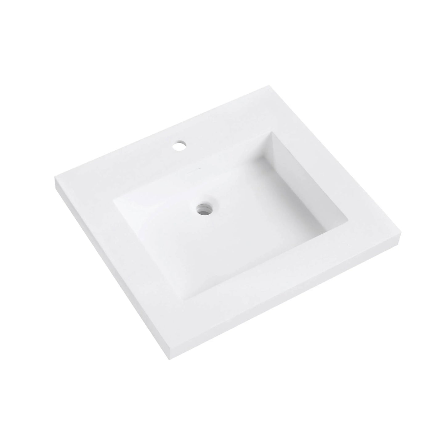 VersaStone Matte White Acrylic Solid Surface Integrated Vanity Top