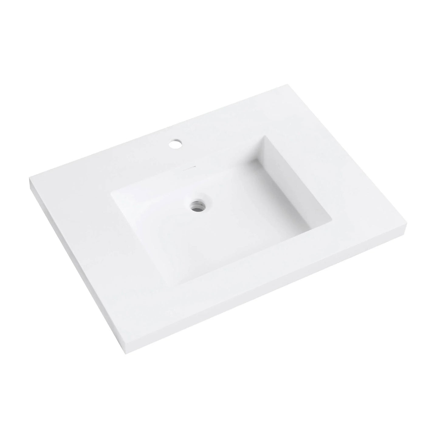 VersaStone Matte White Acrylic Solid Surface Integrated Vanity Top