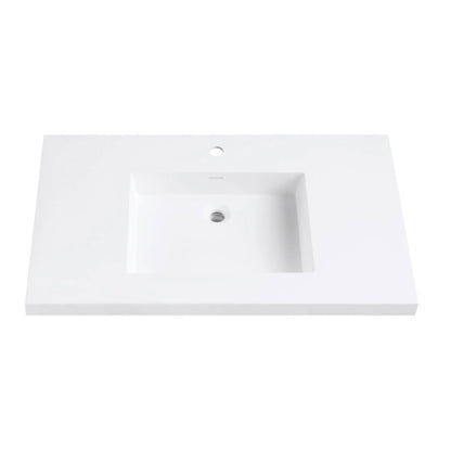 VersaStone Matte White Acrylic Solid Surface Integrated Vanity Top