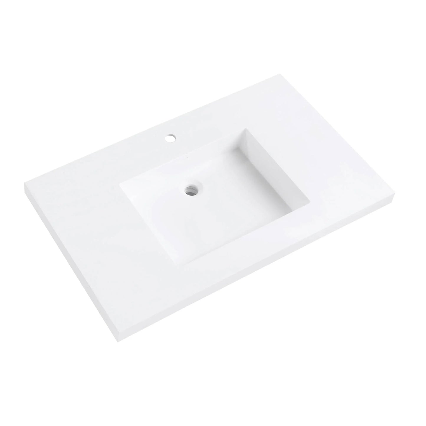 VersaStone Matte White Acrylic Solid Surface Integrated Vanity Top