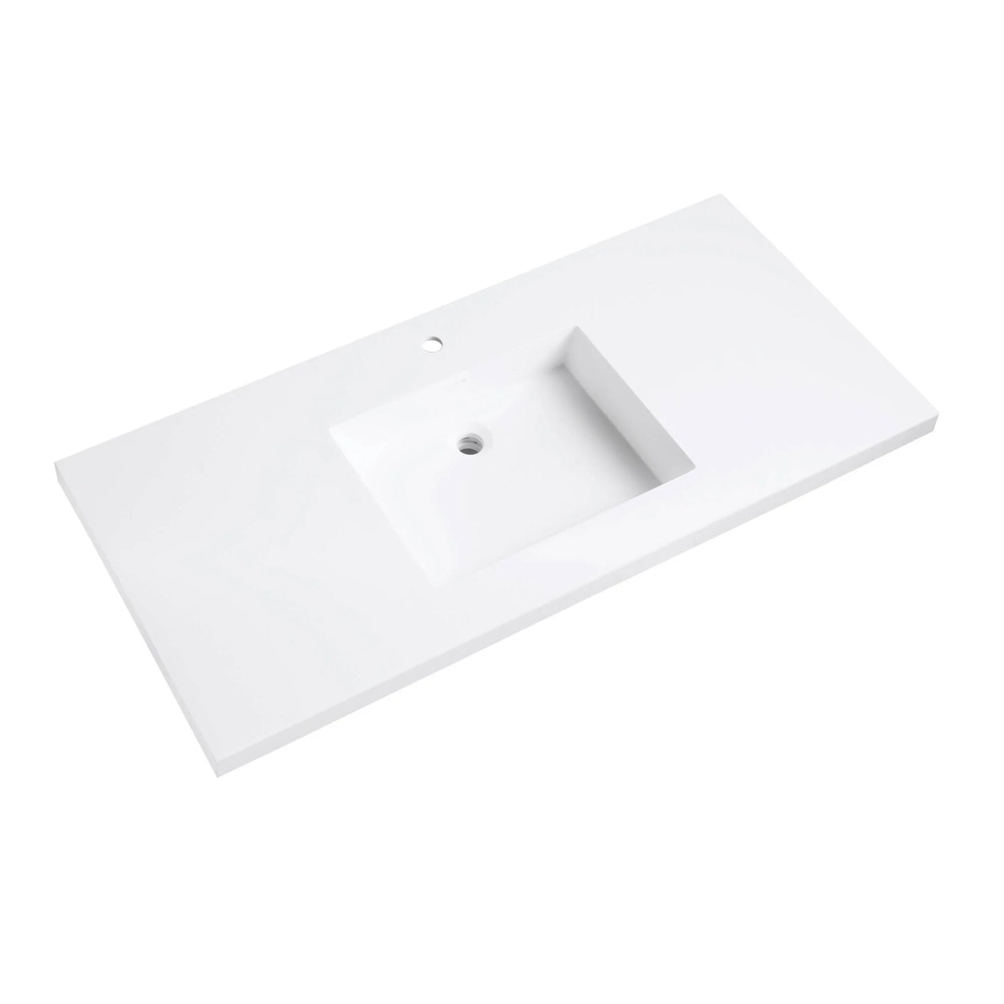 VersaStone Matte White Acrylic Solid Surface Integrated Vanity Top