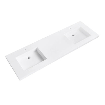 VersaStone Matte White Acrylic Solid Surface Integrated Vanity Top