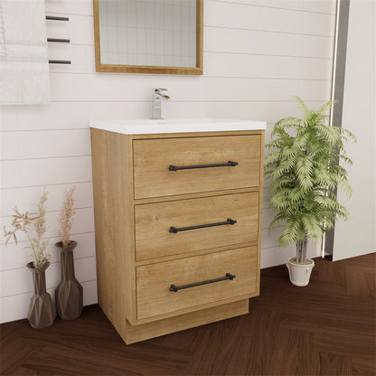 Victoria 24" Freestanding Bathroom Vanity with Acrylic Integrated Sink Top