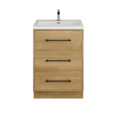 Victoria 24" Freestanding Bathroom Vanity with Acrylic Integrated Sink Top