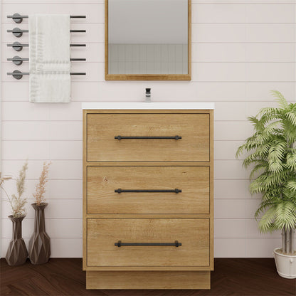 Victoria 24" Freestanding Bathroom Vanity with Acrylic Integrated Sink Top