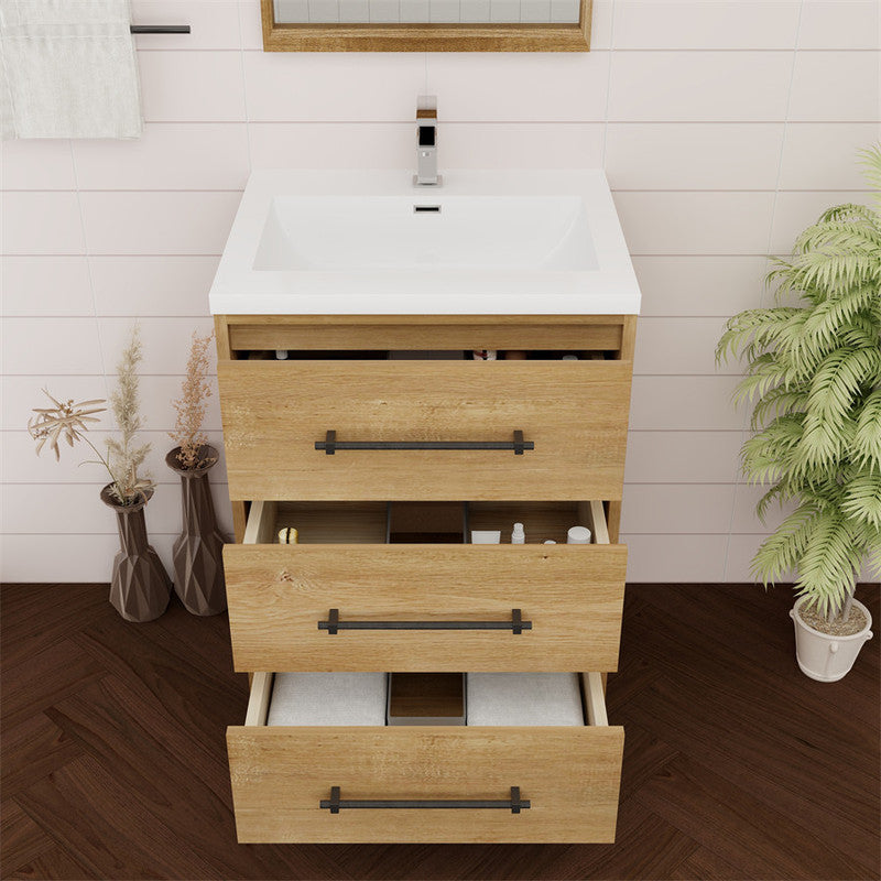 Victoria 24" Freestanding Bathroom Vanity with Acrylic Integrated Sink Top