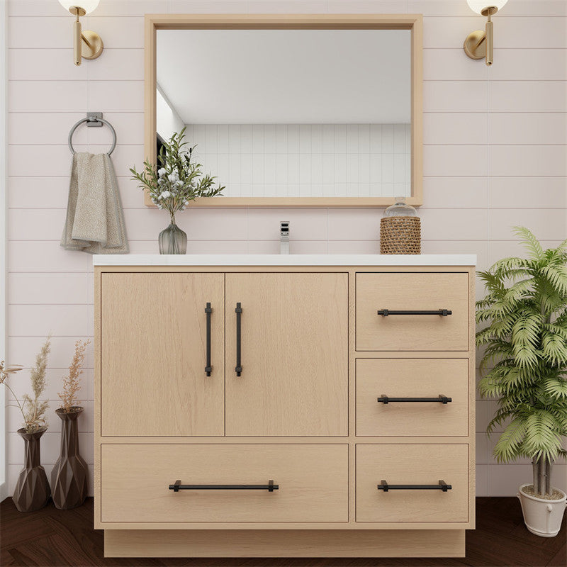 Victoria 42" Freestanding Bathroom Vanity with Acrylic Integrated Sink Top