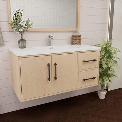 Victoria 42" Wall Mounted Bathroom Vanity with Acrylic Integrated Sink Top