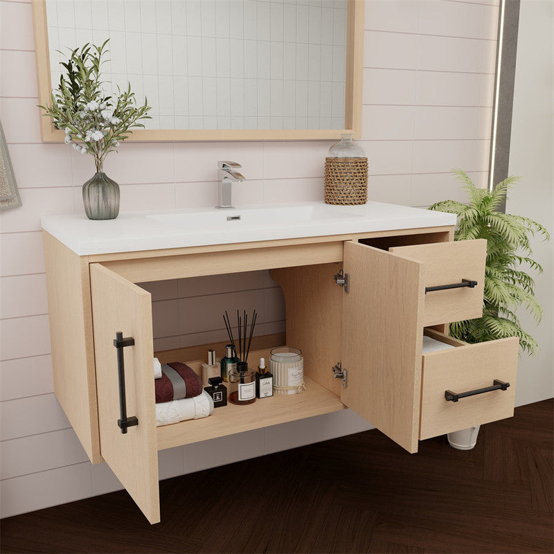 Victoria 42" Wall Mounted Bathroom Vanity with Acrylic Integrated Sink Top