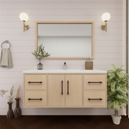 Victoria 48" Wall Mounted Bathroom Vanity with Acrylic Integrated Sink Top