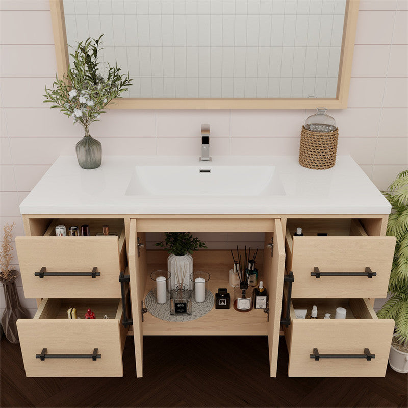 Victoria 48" Wall Mounted Bathroom Vanity with Acrylic Integrated Sink Top