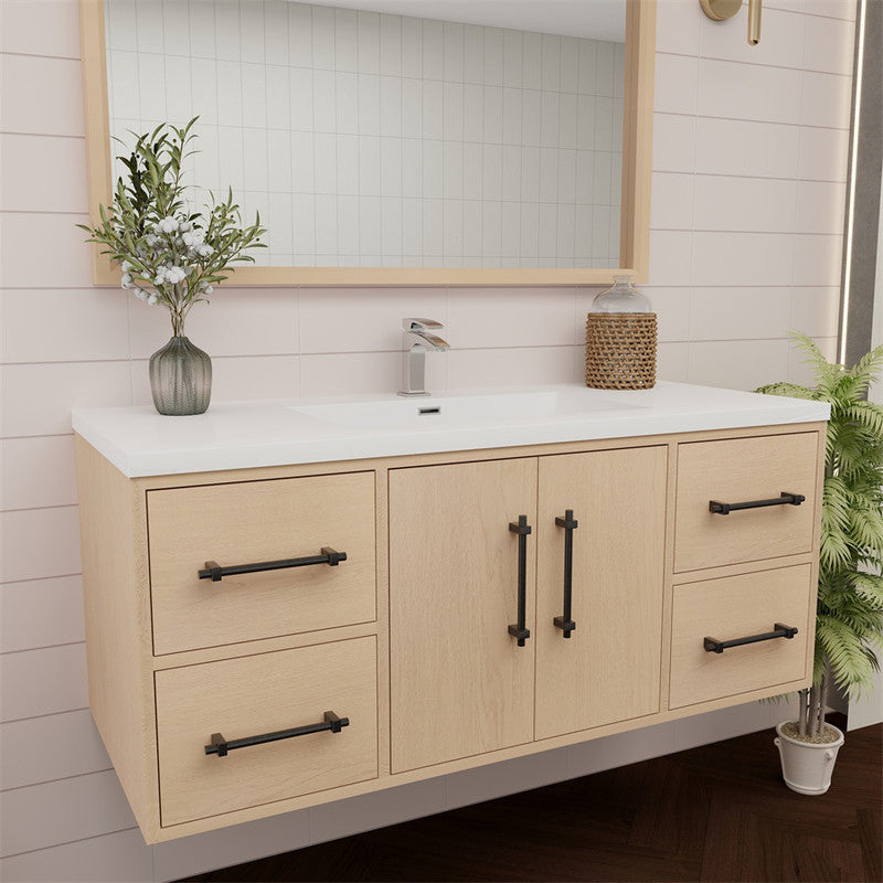 Victoria 48" Wall Mounted Bathroom Vanity with Acrylic Integrated Sink Top