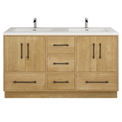 Victoria 60" Freestanding Bathroom Vanity with Acrylic Integrated Sink Top