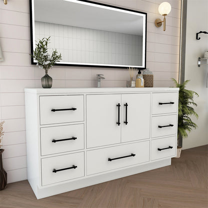 Victoria 60" Freestanding Bathroom Vanity with Acrylic Integrated Sink Top