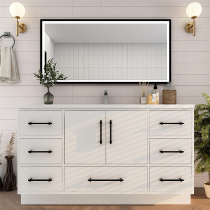 Victoria 60" Freestanding Bathroom Vanity with Acrylic Integrated Sink Top