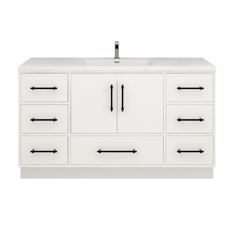 Victoria 60" Freestanding Bathroom Vanity with Acrylic Integrated Sink Top