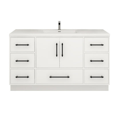 Victoria 60" Freestanding Bathroom Vanity with Acrylic Integrated Sink Top