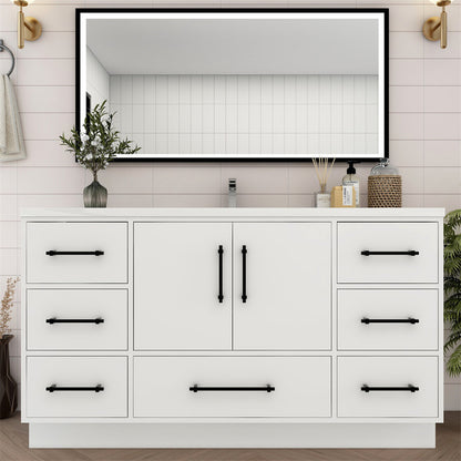 Victoria 60" Freestanding Bathroom Vanity with Acrylic Integrated Sink Top