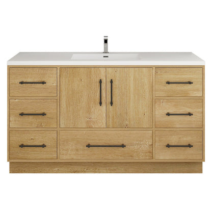 Victoria 60" Freestanding Bathroom Vanity with Acrylic Integrated Sink Top