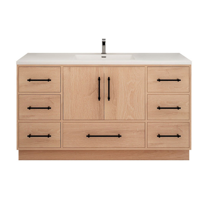 Victoria 60" Freestanding Bathroom Vanity with Acrylic Integrated Sink Top