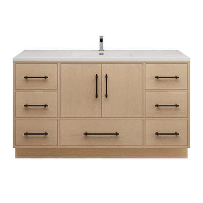 Victoria 60" Freestanding Bathroom Vanity with Acrylic Integrated Sink Top